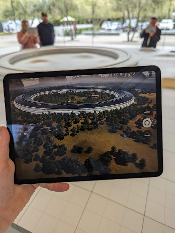The augmented reality iPad display of Apple Park